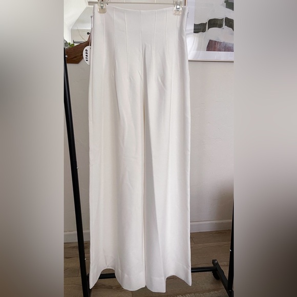 STAUD Caleb Pant in Ivory wide leg pant trousers- size 4 - Picture 11 of 17